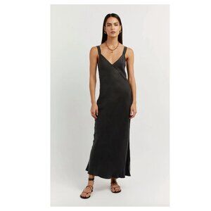 DISSH Kendall Black Slip Midi Dress